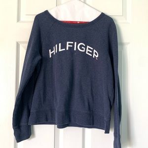 Tommy Hilfiger Sport Navy Cotton Fleece Long Sleeve Sweatshirt Sz L
